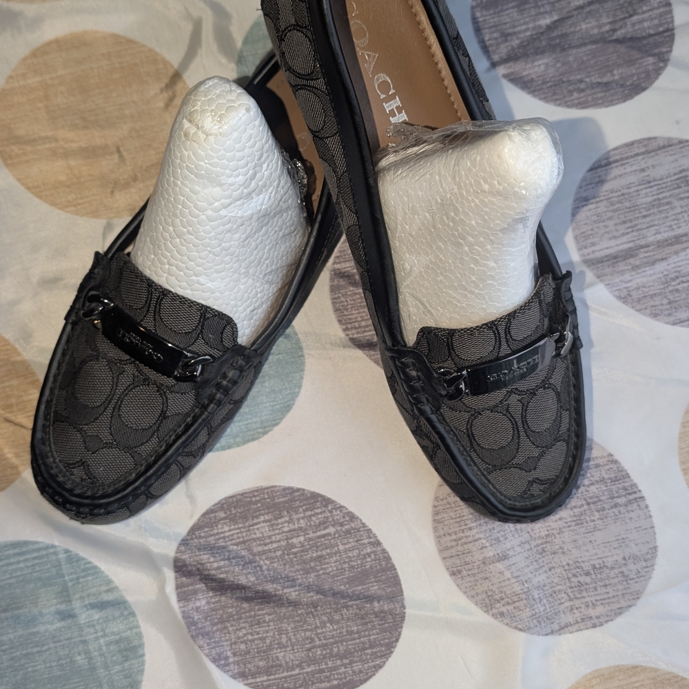 Coach Charcoal Monogram Loafers